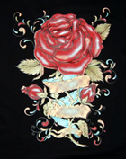 Damen-Shirt Kurzarm Rose Tattoo 2 - 8 XL