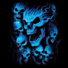 T-Shirt Blue Skulls